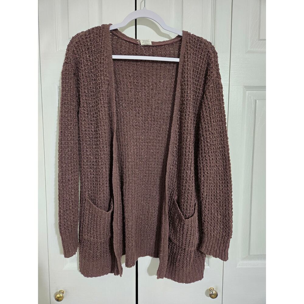 Essentials by full tilt xl women's brown open front knit cardigan